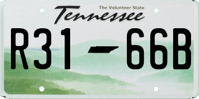 TN license plate R3166B
