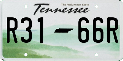 TN license plate R3166R
