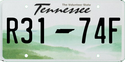 TN license plate R3174F