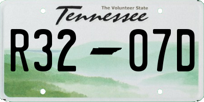 TN license plate R3207D