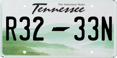 TN license plate R3233N