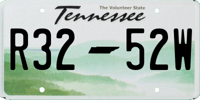 TN license plate R3252W