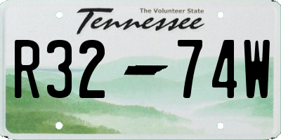 TN license plate R3274W