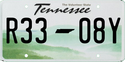 TN license plate R3308Y