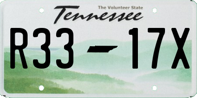 TN license plate R3317X