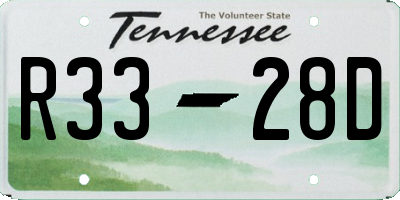 TN license plate R3328D