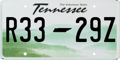 TN license plate R3329Z
