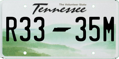 TN license plate R3335M