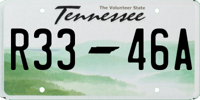 TN license plate R3346A