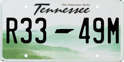 TN license plate R3349M