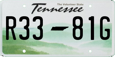 TN license plate R3381G