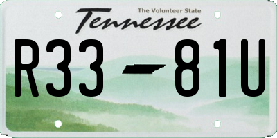 TN license plate R3381U