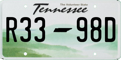 TN license plate R3398D