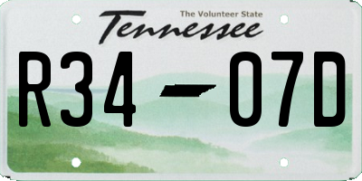 TN license plate R3407D
