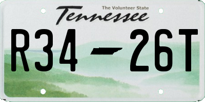TN license plate R3426T