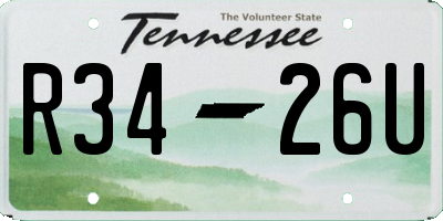 TN license plate R3426U