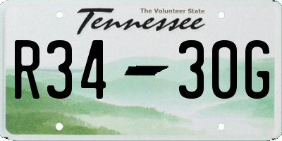 TN license plate R3430G