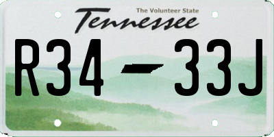 TN license plate R3433J