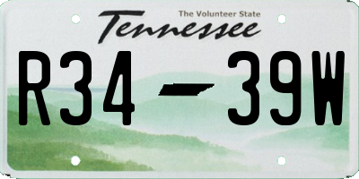 TN license plate R3439W