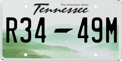 TN license plate R3449M