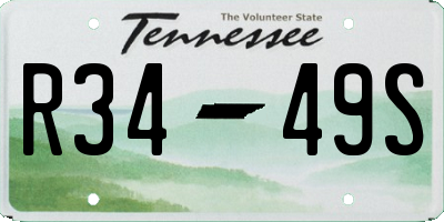 TN license plate R3449S