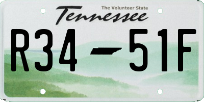TN license plate R3451F