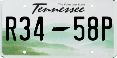 TN license plate R3458P