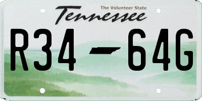 TN license plate R3464G