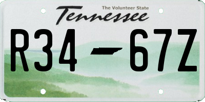 TN license plate R3467Z