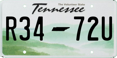 TN license plate R3472U