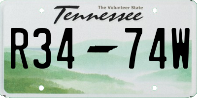 TN license plate R3474W