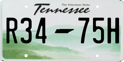 TN license plate R3475H