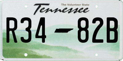 TN license plate R3482B