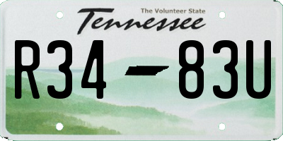 TN license plate R3483U