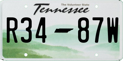 TN license plate R3487W