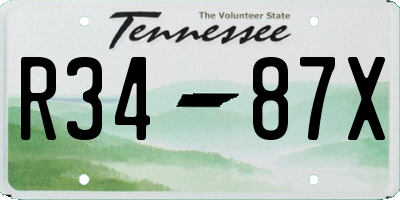 TN license plate R3487X