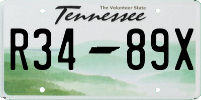 TN license plate R3489X