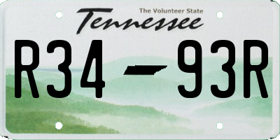 TN license plate R3493R