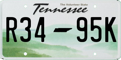 TN license plate R3495K