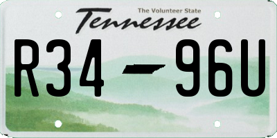 TN license plate R3496U
