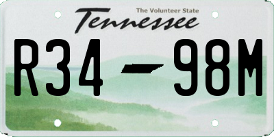 TN license plate R3498M