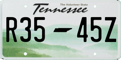 TN license plate R3545Z