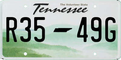 TN license plate R3549G