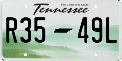 TN license plate R3549L