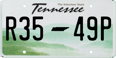 TN license plate R3549P
