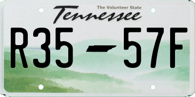 TN license plate R3557F