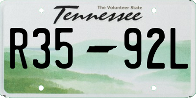 TN license plate R3592L