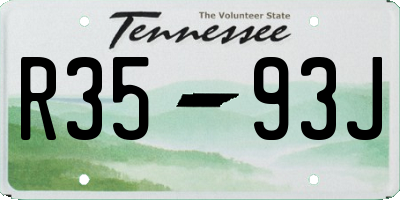 TN license plate R3593J