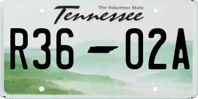 TN license plate R3602A