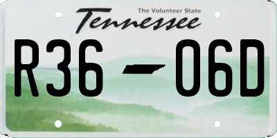 TN license plate R3606D